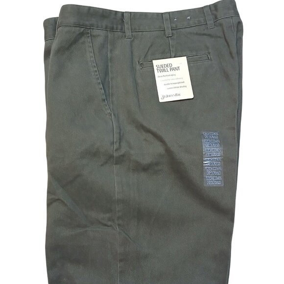 St Johns Bay Mens 40x32 Sueded Twill Pants Flat-Front Durable Heavyweight - Picture 9 of 10